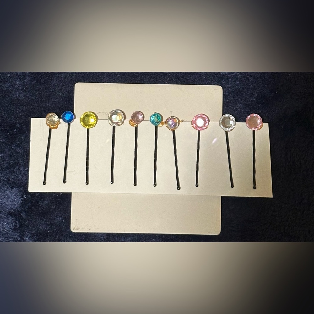 Lorena Espinoza Design Plastic Jewels Bobby-Pins, 10Pk (NWT)